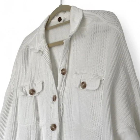 Free People FP One Scout Oversized Waffle Knit Jacket